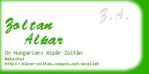 zoltan alpar business card